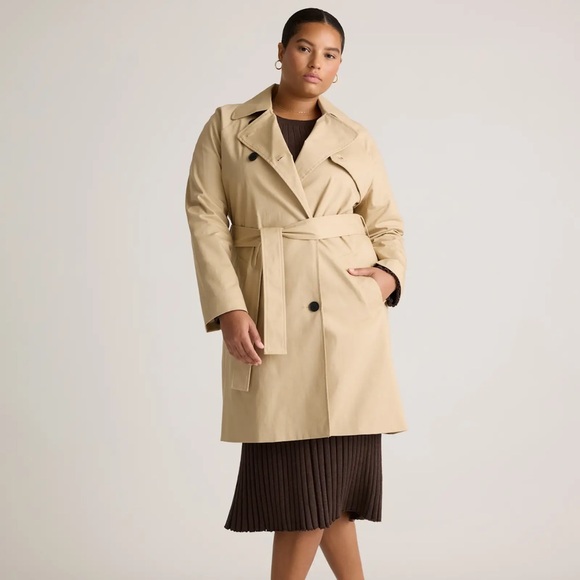 Quince Jackets & Blazers - QUINCE Comfort Stretch Trench Coat Light Khaki